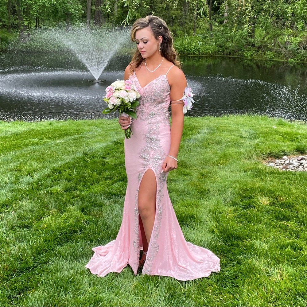 Portia & Scarlett Pink Sequin and Lace gown
